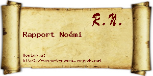 Rapport Noémi névjegykártya